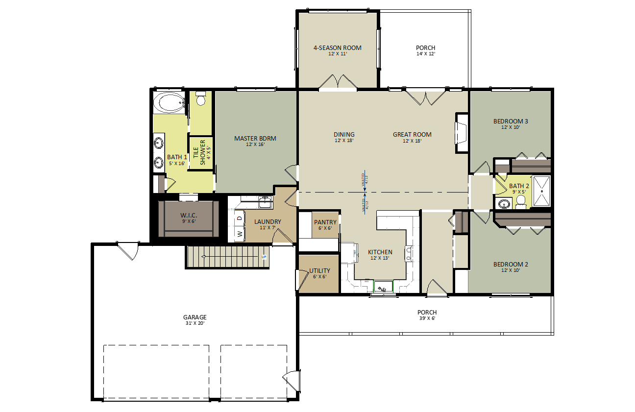 Shaker First Floor Floor Plan